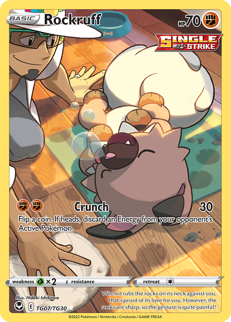 Silver Tempest Trainer Gallery Holo Rockruff #TG7/30